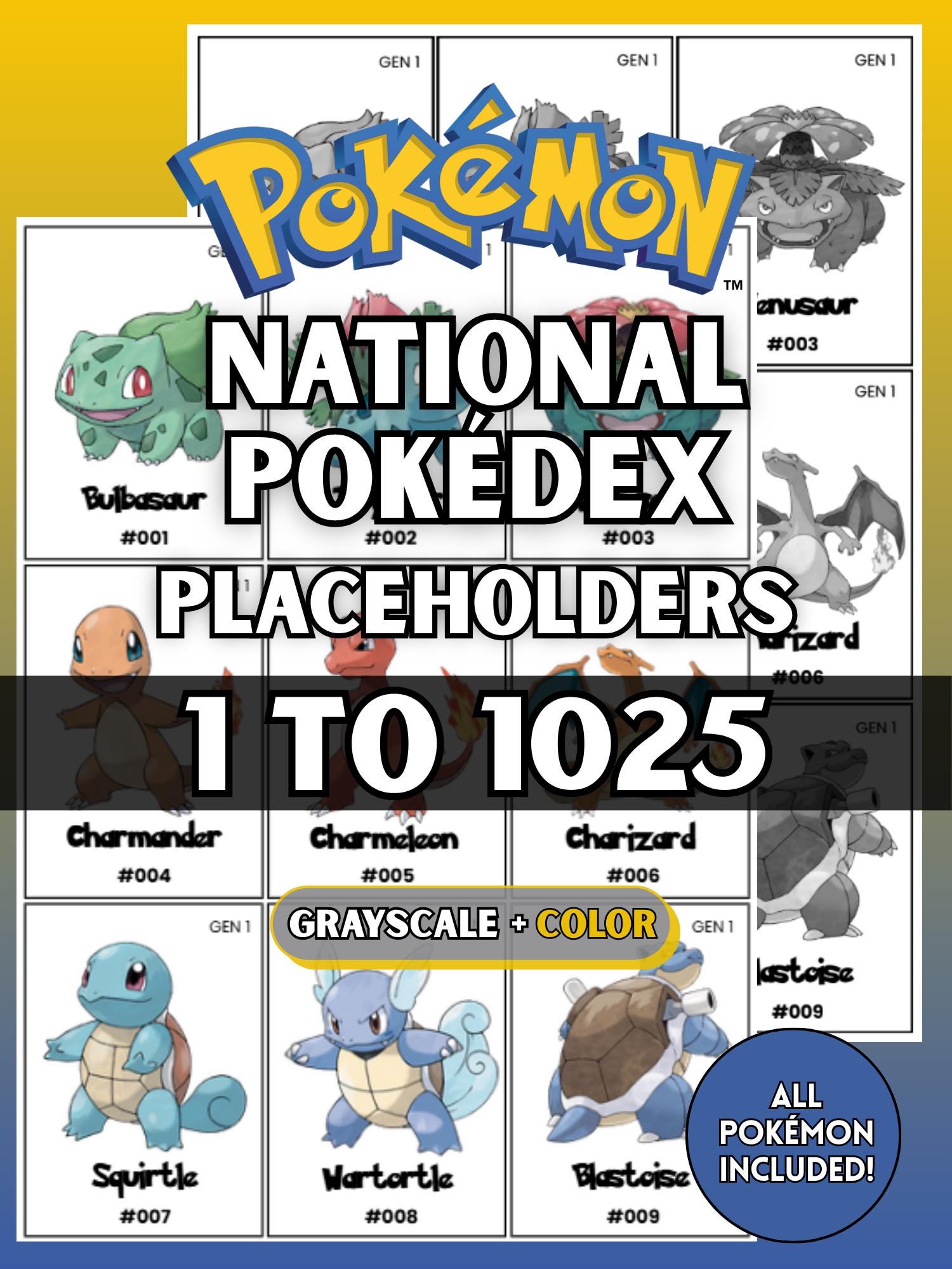 1025 card binder National Pokédex Placeholder Cards 1-1025, Complete Pages (Digi – NOWPOKE Variant:120(76GX 44TAG TEAM) one piece tcg booster Pokemon Trading Card Game: