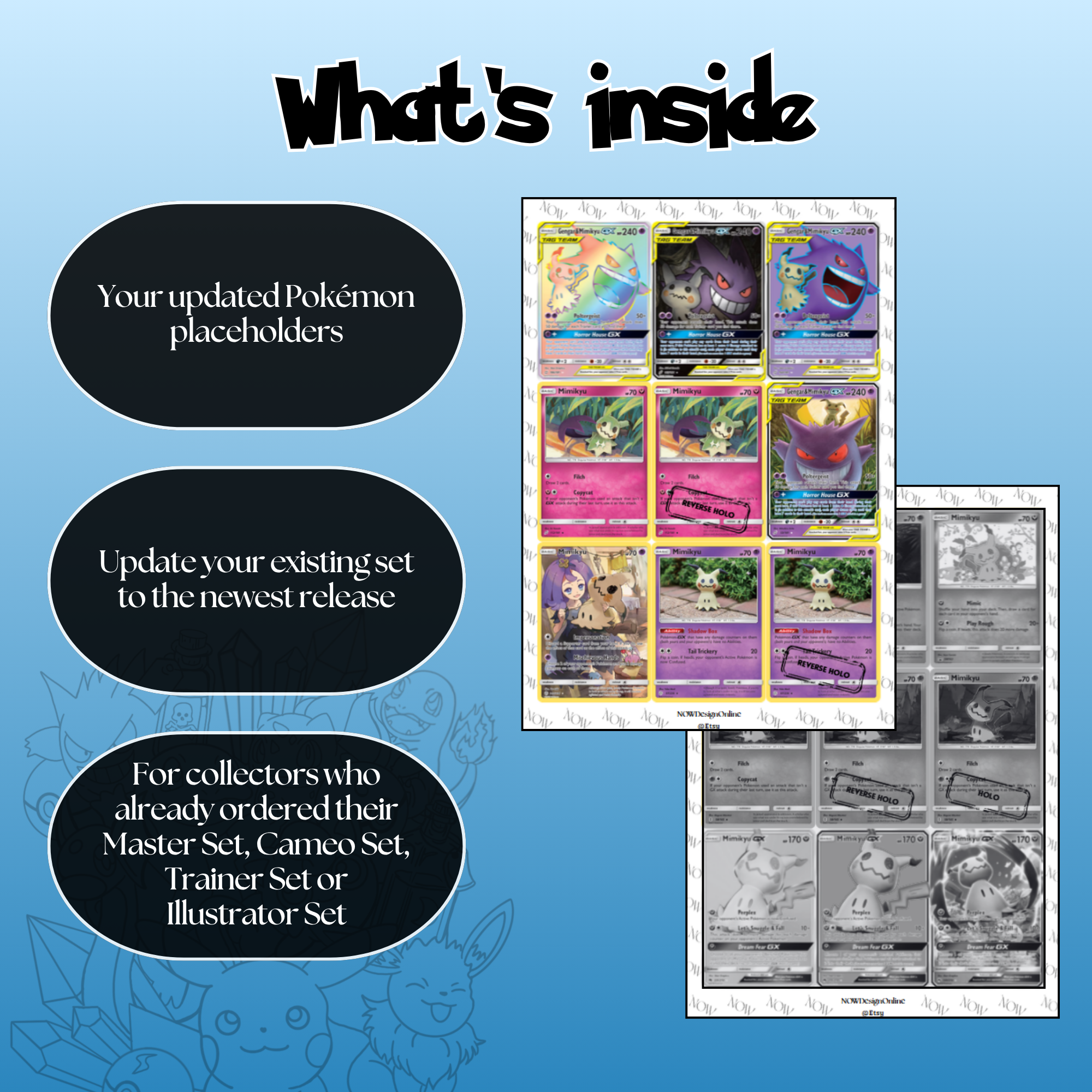 Request Your Updated Complete Pokémon Master or Cameo Set Placeholders, Binder Pages, Printable PDF & Digital Download