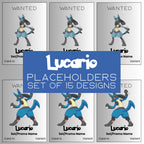Lucario Pokémon TCG Binder Placeholders | Adjustable | Collection Tracker (Digital Download)