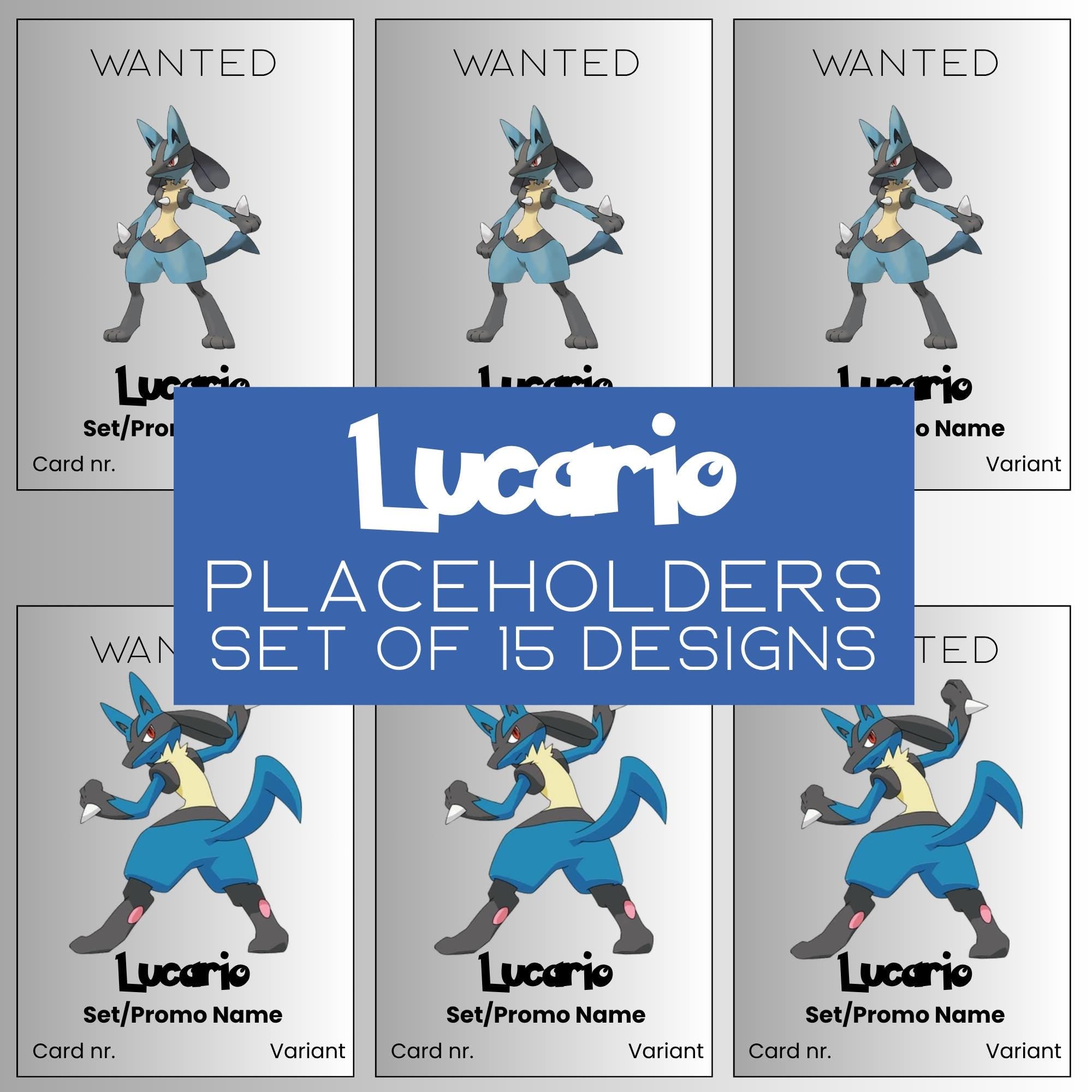 Lucario Pokémon TCG Binder Placeholders | Adjustable | Collection Tracker (Digital Download)