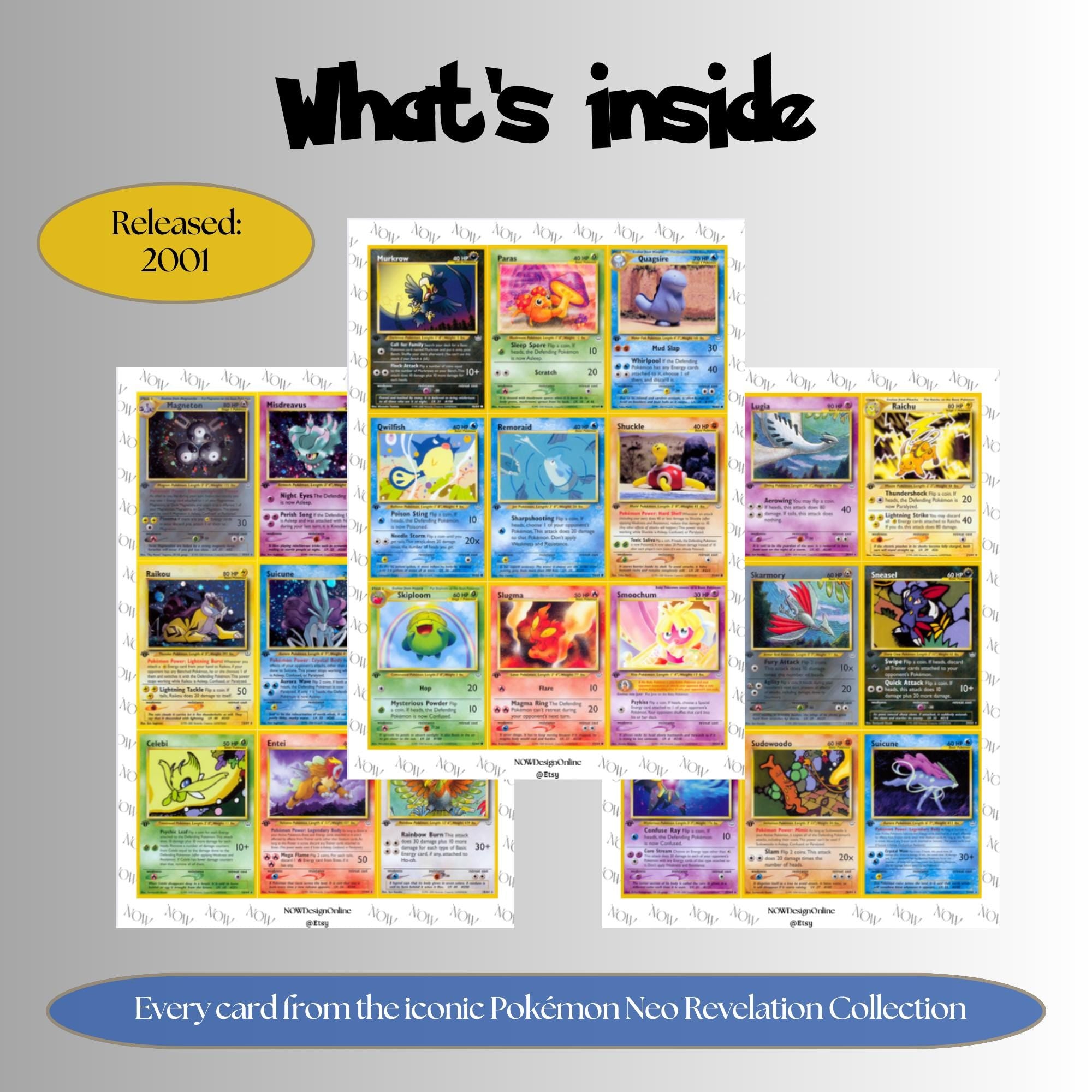 Neo Revelation Binder Pages, Pokémon Master Set, Printable Placeholders, Digital Download