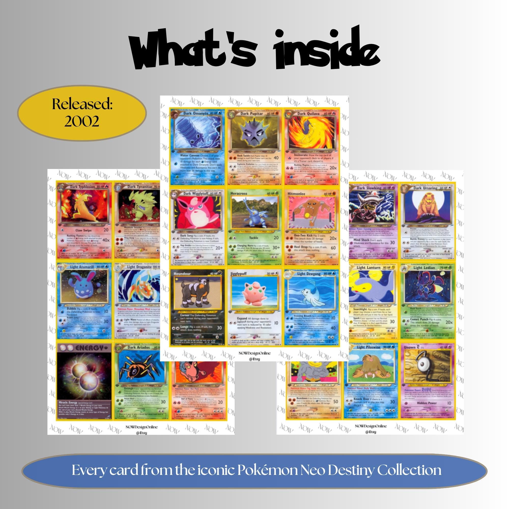 Pokémon Neo Destiny Binder Pages, National Pokedex Placeholders, Printable TCG, Digital Download