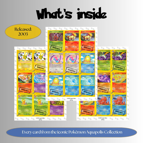 Aquapolis Placeholders, Pokemon Master Set Printable Binder Inserts, TCG, Digital Download