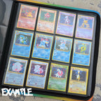 Mankey binder example showing filled pages with Pokémon cards arranged in a complete master set layout.