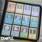 Trainer Cynthia card binder example showing filled binder pages arranged in a complete Trainer card collection layout.