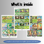 Leafeon binder pages set overview showing the included Pokémon cards to print and cut for your binder sleeves.