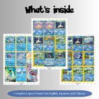 Lapras binder pages set overview showing the included Pokémon cards to print and cut for your binder sleeves.