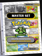 Jungle Set Binder Pages, Pokemon Placeholders, Printable Master Set TCG, Digital Download