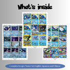 Kyogre binder pages set overview showing the included Pokémon cards to print and cut for your binder sleeves.