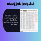 Example of the checklist that’s included to see which cards are all in the Surging Sparks set from the Scarlet & Violet Series.