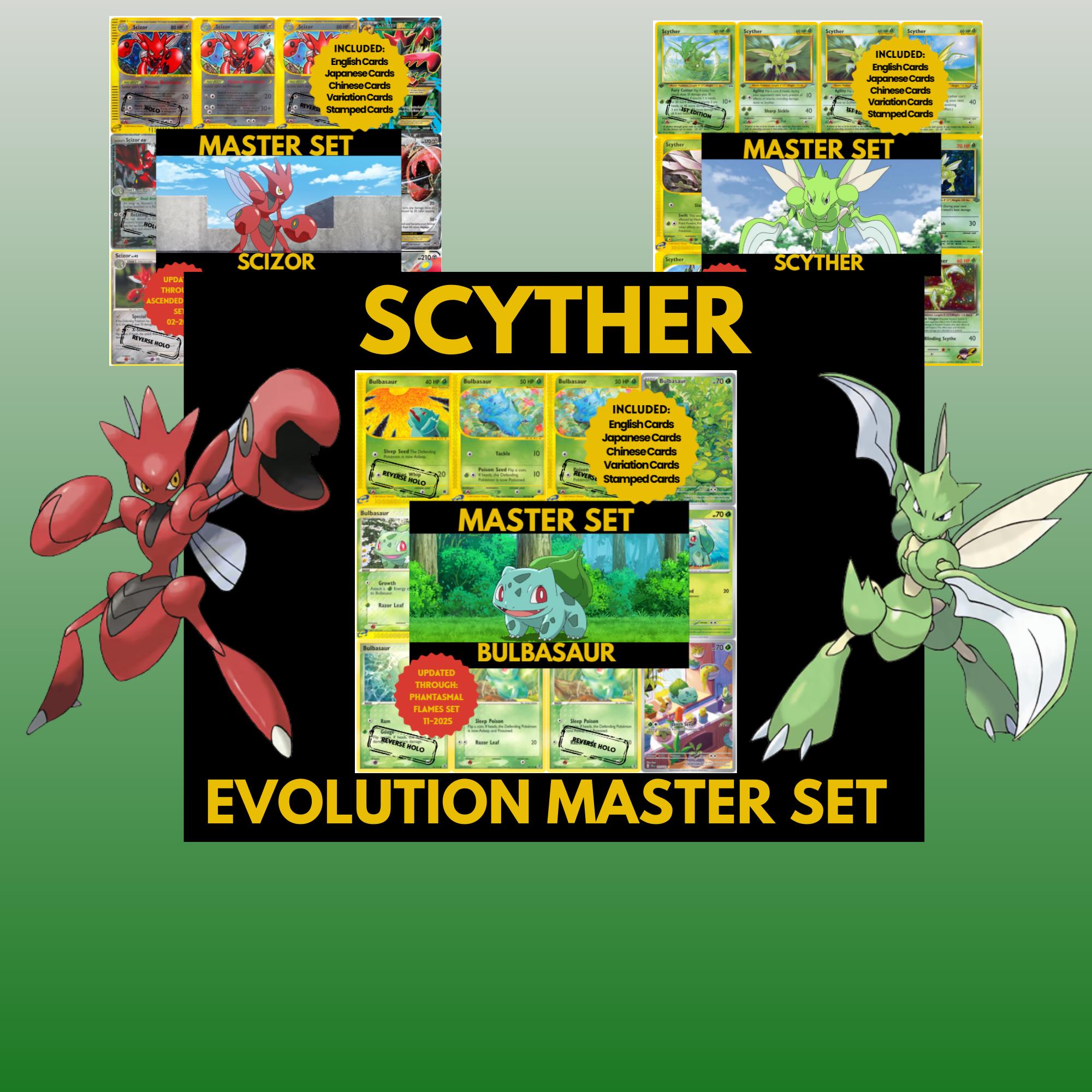 Scyther and Scizor Evolution Master Set Binder Placeholders (PDF Downloads)