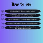 Fusion Strike digital download instructions explaining how to print, cut, and place placeholders in a Pokémon binder.