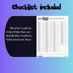Example of the checklist that’s included to see which cards are all in the White Flare set from the Scarlet & Violet Series.