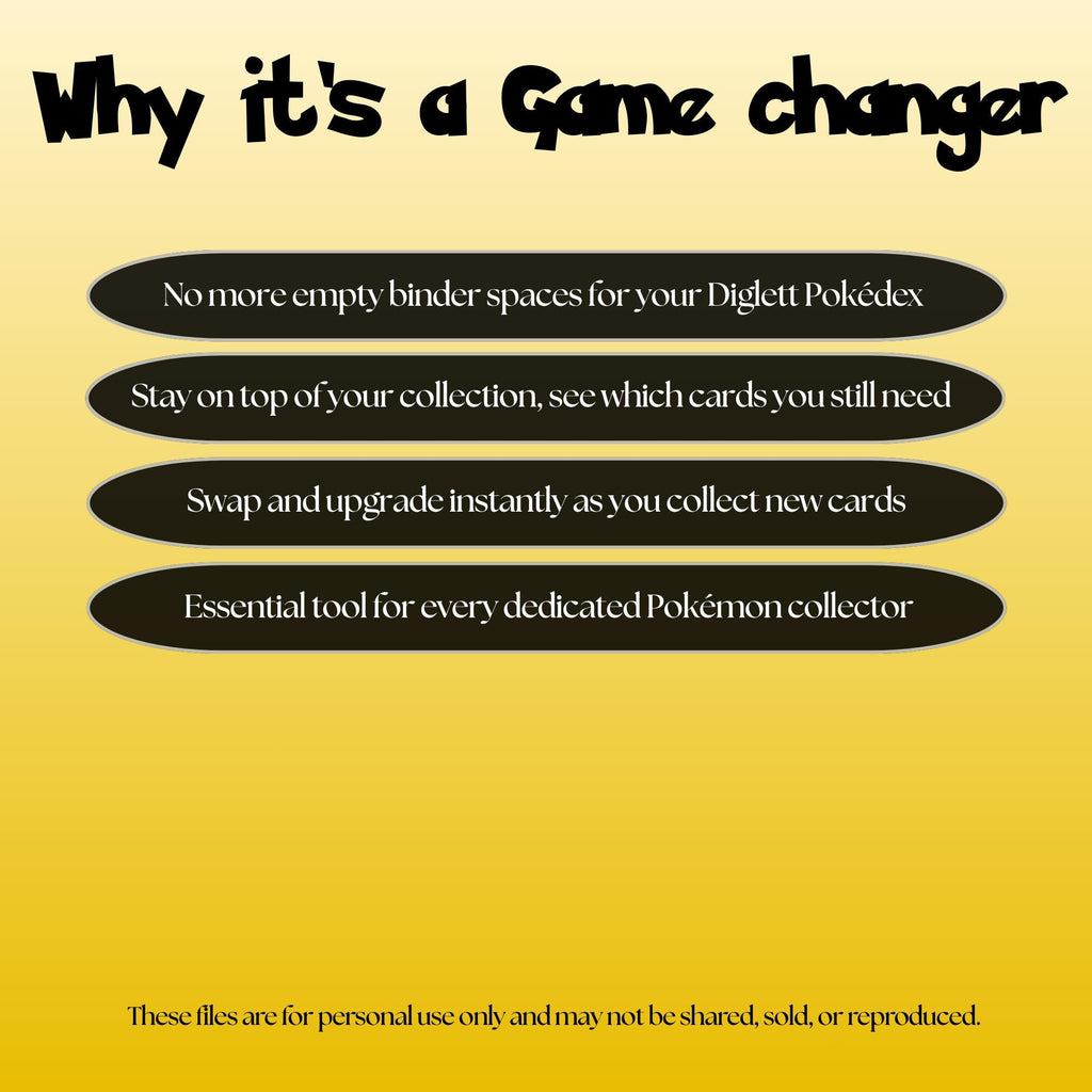 Diglett set checklist highlighting the benefits of tracking and upgrading your Pokémon card collection.