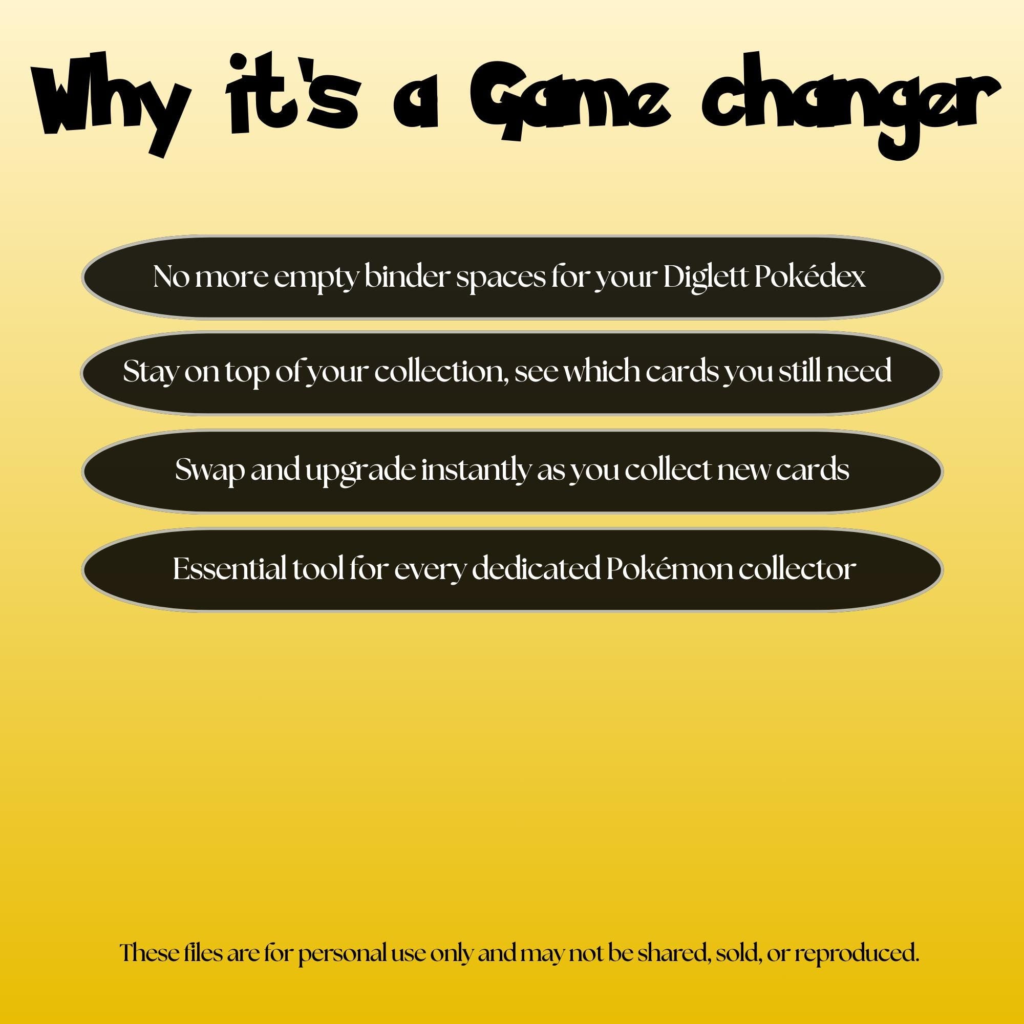 Diglett set checklist highlighting the benefits of tracking and upgrading your Pokémon card collection.