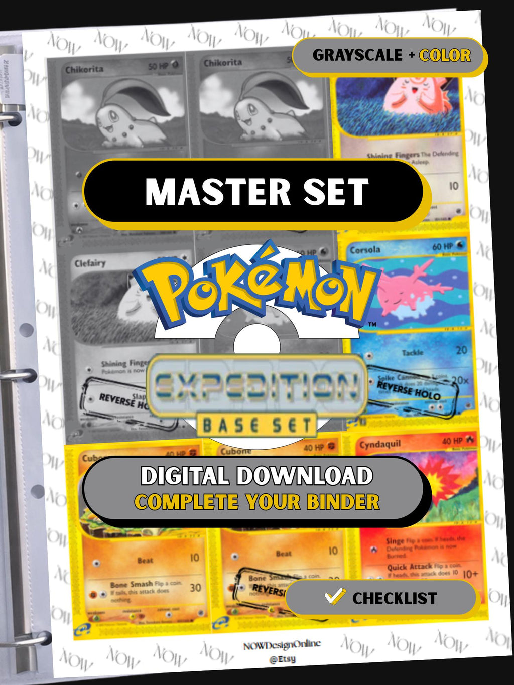 Expedition Base Set Placeholders, Pokemon Master Set Printable Binder Inserts, TCG, Digital Download