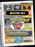 Fossil Binder Pages, Pokemon Placeholders, Printable Master Set TCG, Digital Download