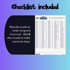 Example of the checklist that’s included to see which cards are all in the Temporal Forces set from the Scarlet & Violet Series.