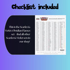 Example of the checklist that’s included to see which cards are all in the Obsidian Flames set from the Scarlet & Violet Series.