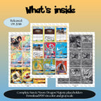 Sun & Moon: Dragon Majesty master set overview showing the included Pokémon cards to print and a full color checklist for the Sun & Moon binder.