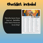 Example of the checklist that’s included to see which cards are all in the Base set from the Sun & Moon Series.
