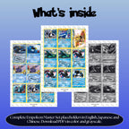 Empoleon binder pages set overview showing the included Pokémon cards to print and cut for your binder sleeves.