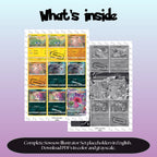 Sowsow illustrator set overview showing the included Pokémon cards to print and cut for your binder sleeves.