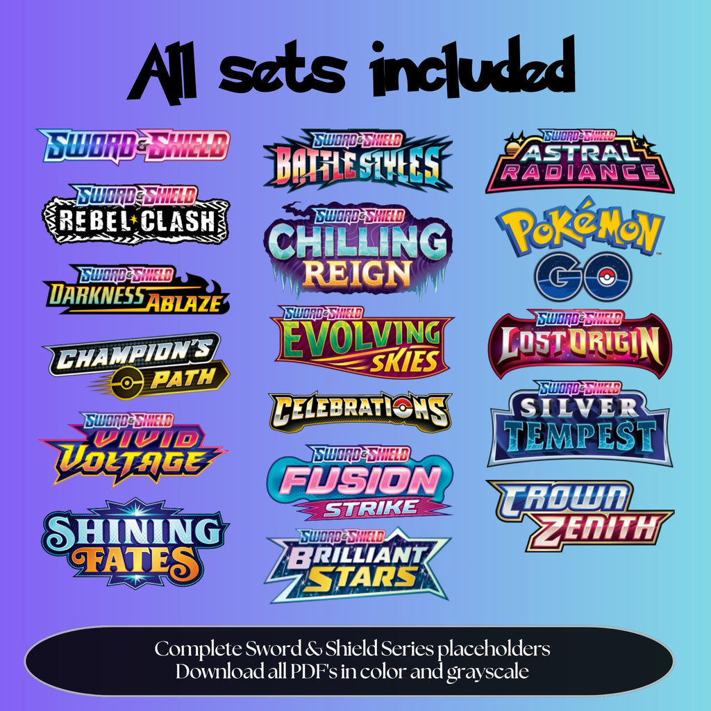 Overview of all Sword and Shield sets that are included.