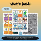 Sun & Moon: Hidden Fates master set overview showing the included Pokémon cards to print and a full color checklist for the Sun & Moon binder.