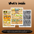 Sandshrew binder pages set overview showing the included Pokémon cards to print and cut for your binder sleeves.