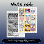 Clefairy and Evolutions Cameo binder pages set overview showing the included Pokémon cards to print and cut for your binder sleeves.