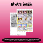 Happiny binder pages set overview showing the included Pokémon cards to print and cut for your binder sleeves.