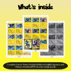 Luxray binder pages set overview showing the included Pokémon cards to print and cut for your binder sleeves.