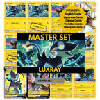 Luxray binder pages set showing grayscale and color Pokémon cards, designed as a digital download to complete a collector’s binder.