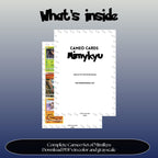 Mimikyu Cameo binder pages set overview showing the included Pokémon cards to print and cut for your binder sleeves.