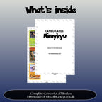 Mimikyu Cameo binder pages set overview showing the included Pokémon cards to print and cut for your binder sleeves.