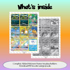 Alolan Pokémon binder pages set overview showing the included Pokémon cards to print and cut for your binder sleeves.