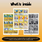 Dratini binder pages set overview showing the included Pokémon cards to print and cut for your binder sleeves.