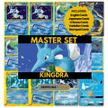 Kingdra binder pages set showing grayscale and color Pokémon cards, designed as a digital download to complete a collector’s binder.