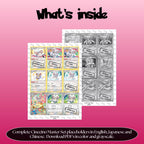 Cinccino binder pages set overview showing the included Pokémon cards to print and cut for your binder sleeves.