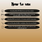 Cubone cards digital download instructions explaining how to print, cut, and place placeholders in a Pokémon binder.