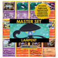 Lampent binder pages set showing grayscale and color Pokémon cards, designed as a digital download to complete a collector’s binder.