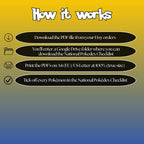 How to use Pokémon checklist printable download, print at home and track your National Pokédex progress.