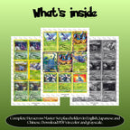Heracross binder pages set overview showing the included Pokémon cards to print and cut for your binder sleeves.