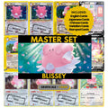 Blissey binder pages set showing grayscale and color Pokémon cards, designed as a digital download to complete a collector’s binder.