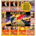 Typhlosion binder pages set showing grayscale and color Pokémon cards, designed as a digital download to complete a collector’s binder.