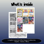 Chansey and Evolutions Cameo binder pages set overview showing the included Pokémon cards to print and cut for your binder sleeves.