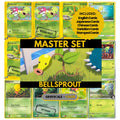 Bellsprout binder pages set showing grayscale and color Pokémon cards, designed as a digital download to complete a collector’s binder.