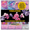 Tinkatank, Tinkatuff and Tinkaton binder pages set showing grayscale and color Pokémon cards, designed as a digital download to complete a collector’s binder.
