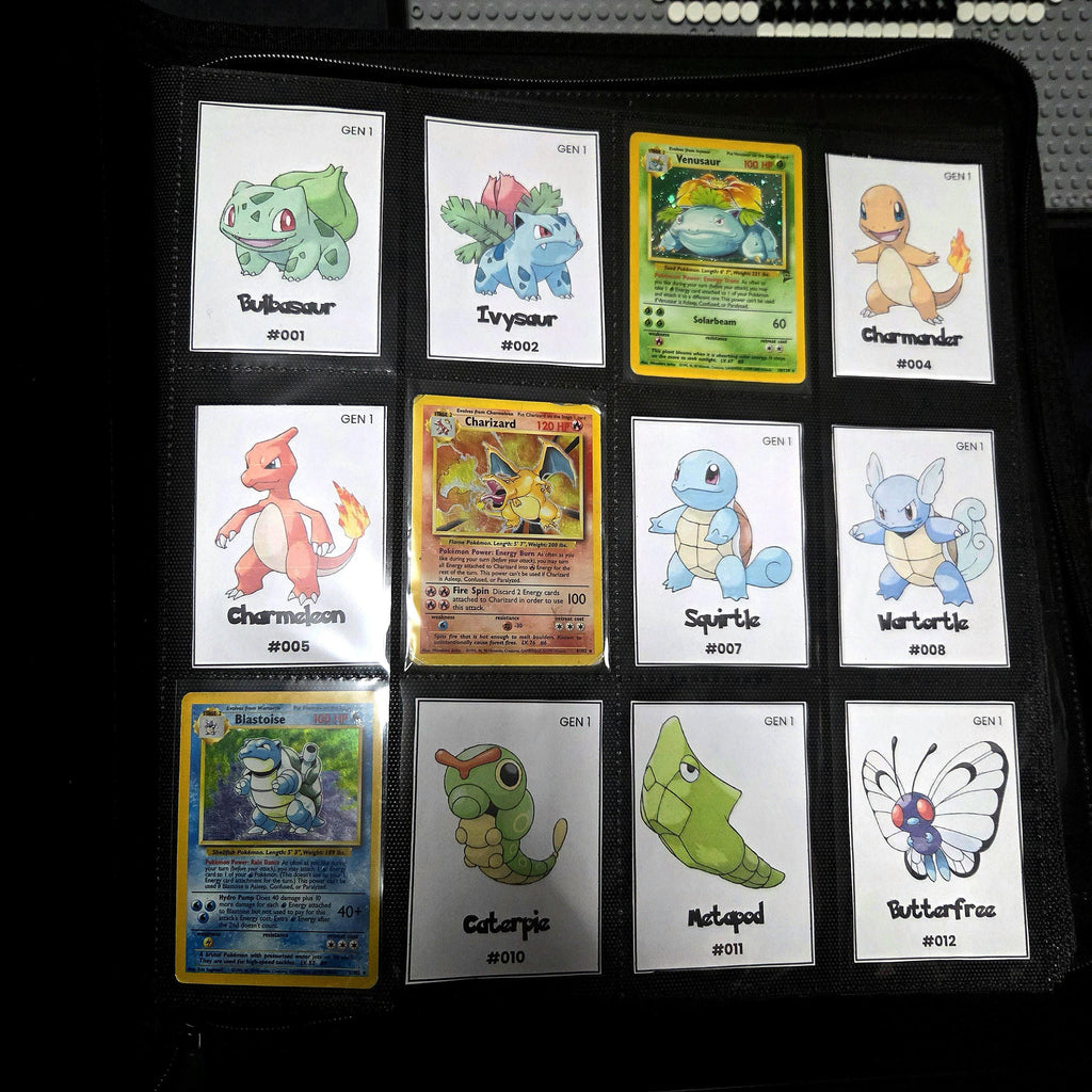 Showing the National Pokédex card swapped by the real pokemon cards.